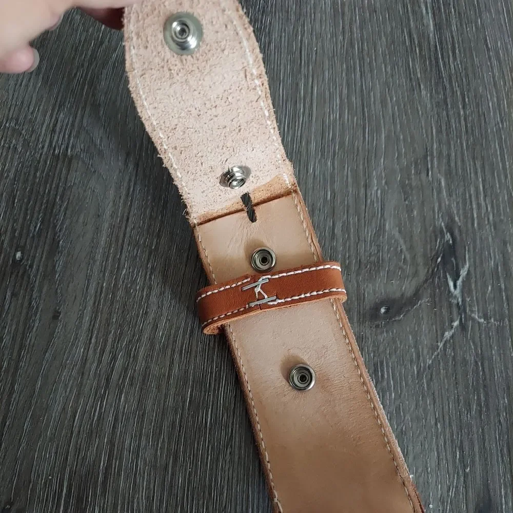 Vintage Leather Woven Braided Rope Western Belt 40